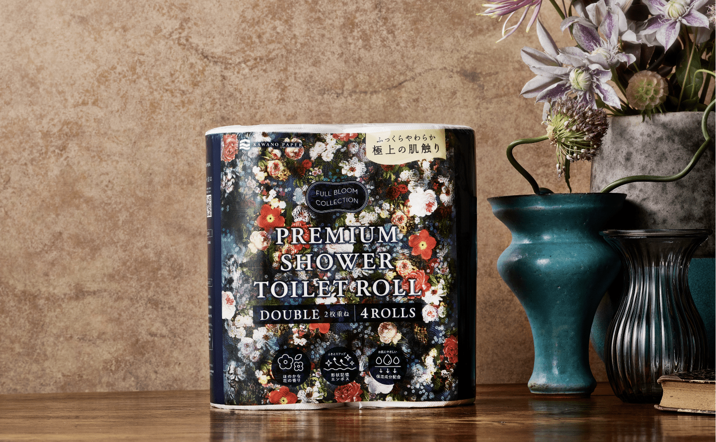 FULL BLOOM COLLECTION プレミアムシャワートイレット 4ロールダブル